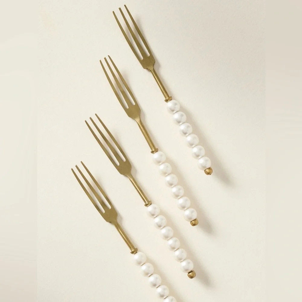 Anthropologie Perla Appetizer Forks | Set of 4 | NIB